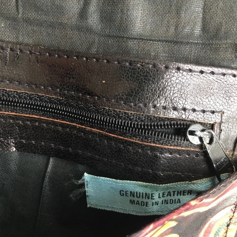 Colorful Elephant Wallet Clutch with Matching Coin Purse, Genuine Leather, Brown